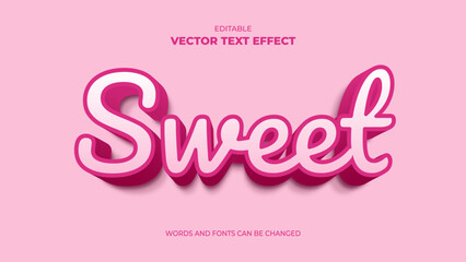 sweet pink editable text effect