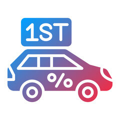 Vector Design First Car Discount Icon Style