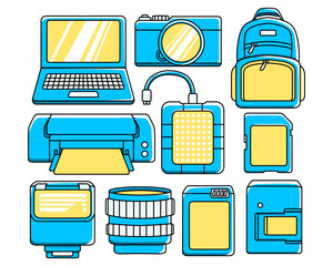 Photographer tools vector pack for element design