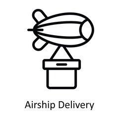 Airship Delivery  Vector    outline Icon Design illustration. Shipping and delivery Symbol on White background EPS 10 File