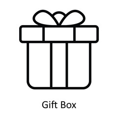 Gift Box Vector    outline Icon Design illustration. Shipping and delivery Symbol on White background EPS 10 File