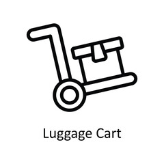 Luggage Cart Vector    outline Icon Design illustration. Shipping and delivery Symbol on White background EPS 10 File