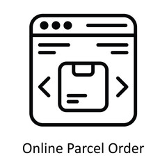 Online Parcel Order Vector    outline Icon Design illustration. Shipping and delivery Symbol on White background EPS 10 File
