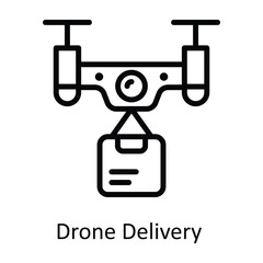Drone Delivery  Vector    outline Icon Design illustration. Shipping and delivery Symbol on White background EPS 10 File