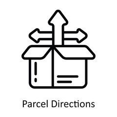 Parcel Directions Vector    outline Icon Design illustration. Shipping and delivery Symbol on White background EPS 10 File