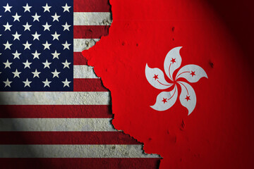 Relations between America and Hong Kong. America vs Hong Kong.