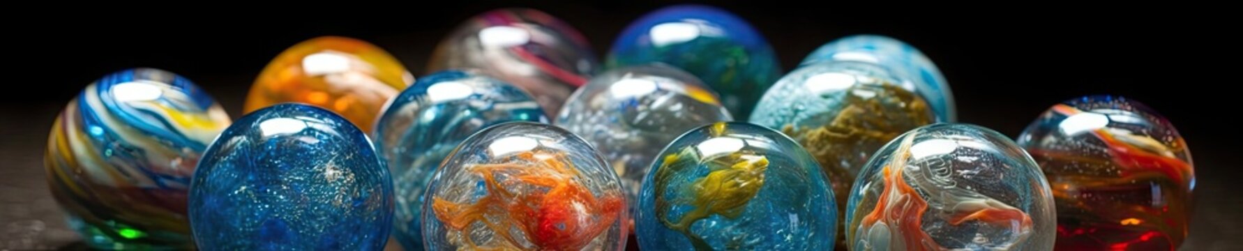 some colofull glass marble