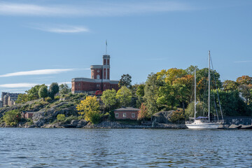 beautiful historical Kastellet citadel on islet Kastellholmen in central Stockholm Sweden