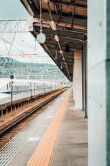 Railway in Station Fukuoka Japan.