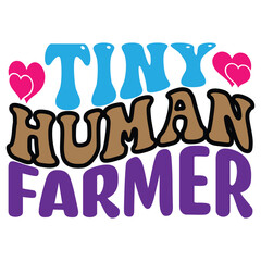 Tiny Human Farmer retro, svg design vector file