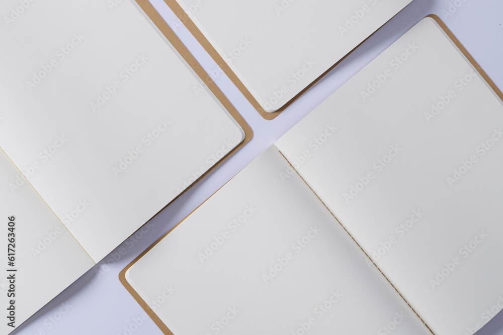 Aufkleber close up of open books with copy space on white background