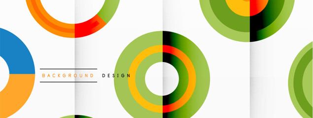 Fototapeta premium Vibrant and eye-catching vector background featuring a grid of colorful circles arranged in a patterned composition, perfect for modern and trendy designs