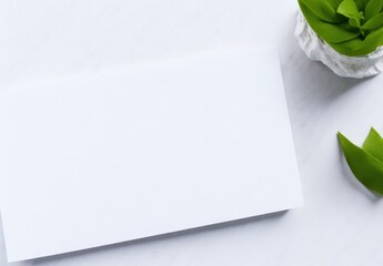 Empty Business Card on Marble Background, Mockup Paper, Blank Note, AI Generated