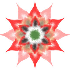 A piece of painting that looks like a beautiful blooming flower.