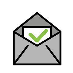 mail or envelope icon with checklist 