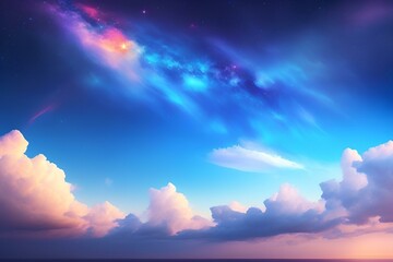 blue sky and stars fantasy clouds background