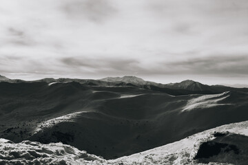 snow covered mountains