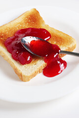 Toasted bread with jam
