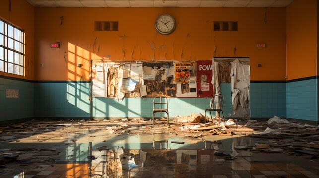 Abandoned swim meet poster