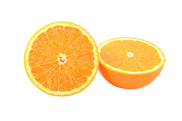 Cut Orange slice , mandarin, tangerine on transparent png