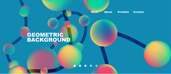 Connected dots geometric landing page background. Vector Illustration For Wallpaper, Banner, Background, Card, Book Illustration, landing page