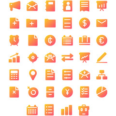 Vector of Work Icon Set Solid Gradient. Perfect for user interface, new application.