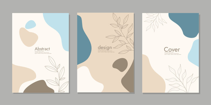 Cover design with floral motifs. Hand drawn creative flowers. Abstract background. Can be used for book covers, invitations, cards, notebooks. A4 size. Vector illustration, eps10
