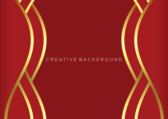 red with luxury line design modern background