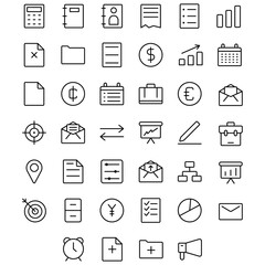 Vector of Work Icon Set Thin. Perfect for user interface, new application.