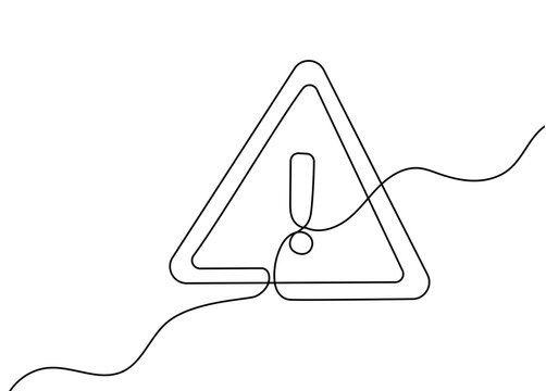 recommend clip art: Danger Sign Caution, Stop Alert Attention Continuous One Line Illustration. Warning Alarm Points Sign Danger. Warning: Potential Hazard Ahead! Enhance Safety with our Striking Continuous Line Vector
