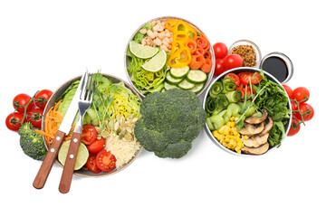 PNG, Concept of lunch, paper bowl with food, isolated on white background