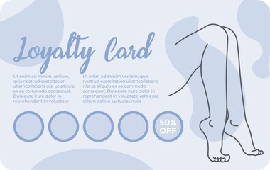 Epilation and spa salon, pedicure loyalty card