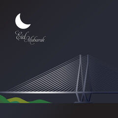 Black color theme vector illustration of the iconic Bandra–Worli Sea Link. Minimal, Creative, and  Flat colors.