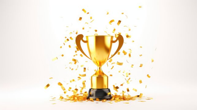 Elegant golden champion trophy