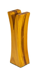 Wood Vase Decorative Custom style isolated on a transparent background. PNG image Craft artwork, for Merchandise Crafting and Graphics.