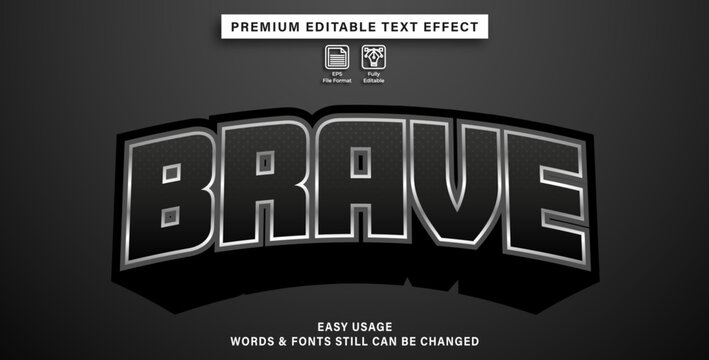 editable text effect brave