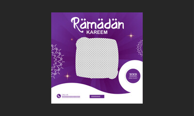 Ramadan social offer social media promotion template design.