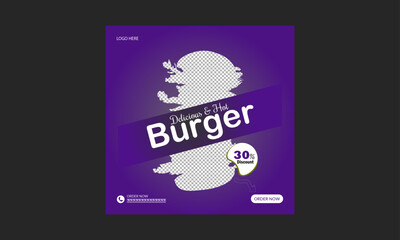 Burger social media post square size.