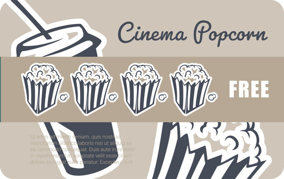 Cinema popcorn free, loyalty card for clients