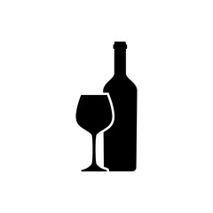 Wine icon vector. Bottle of wine illustration sign. Wine shop symbol or logo.