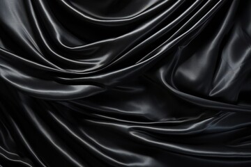 Obraz premium Black silk curtains textured wall backdrop Generative AI
