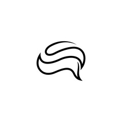 Brain creative logo concept in simple design