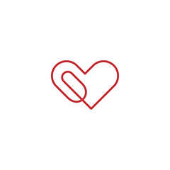 Abstract heart simple line logo design