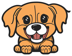 Cute dog happy cartoon.