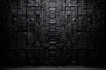 Front view, black textured wall backdrop Generative AI