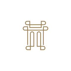 Greek pillar column luxury logo design