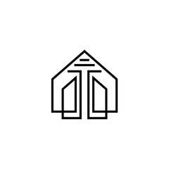 House building abstract logo design illustration