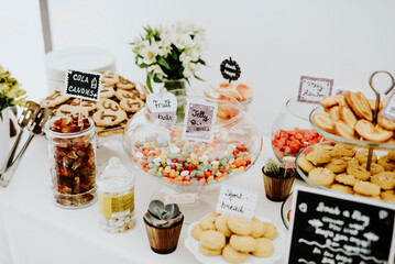 wedding table setting with food