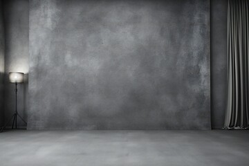 Blank dark gray studio backdrop Generative AI
