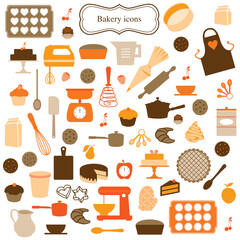 ICONS, SYMBOLS AND GRAPHIC ELEMENTS OF KITCHEN TOOLS. 